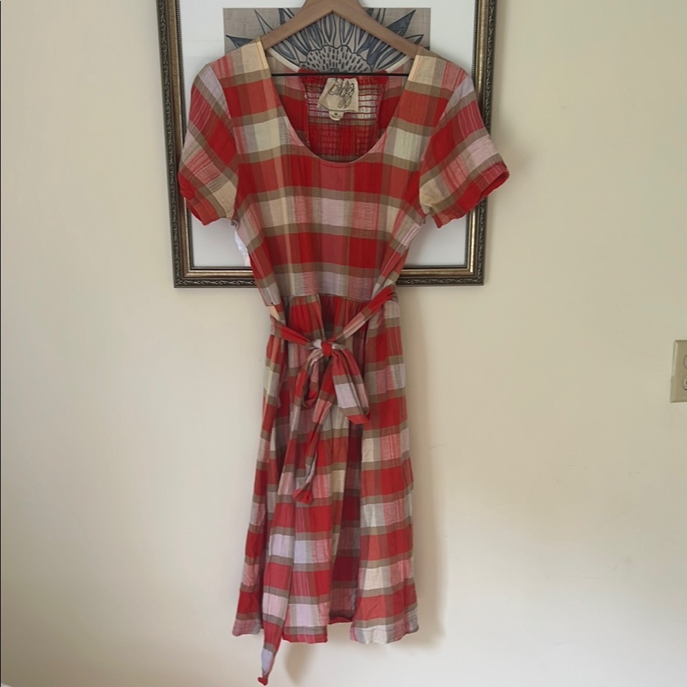 Ace & Jig Plaid Red and White Dress M